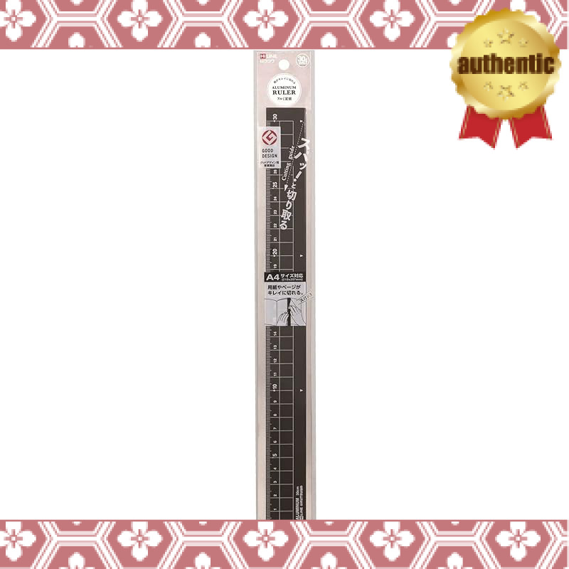 Kutsuwa Ruler Aluminum Ruler 30cm Black XS04BK