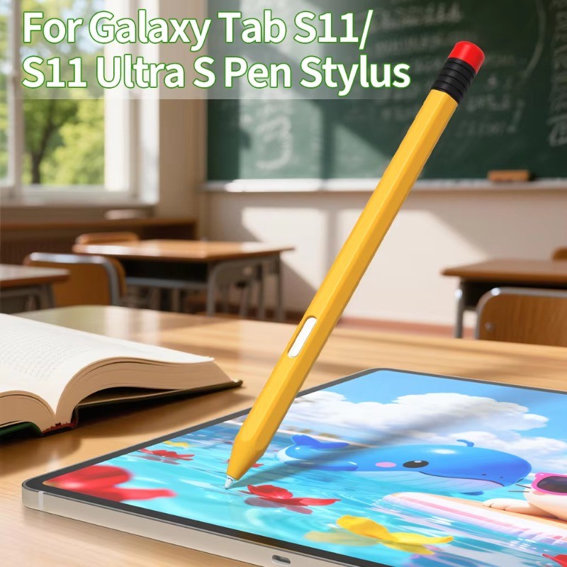 SAMSUNG สําหรับSamsung Galaxy Tab S11 S-Pen Anti-scratch Touchดินสอซิลิโคนฝาครอบป้องกันสําหรับSamsung Galaxy Tab S11 Ultra S-ปากกาแท็บเล็ตStylusปากกาลื่นนุ่มกรณี