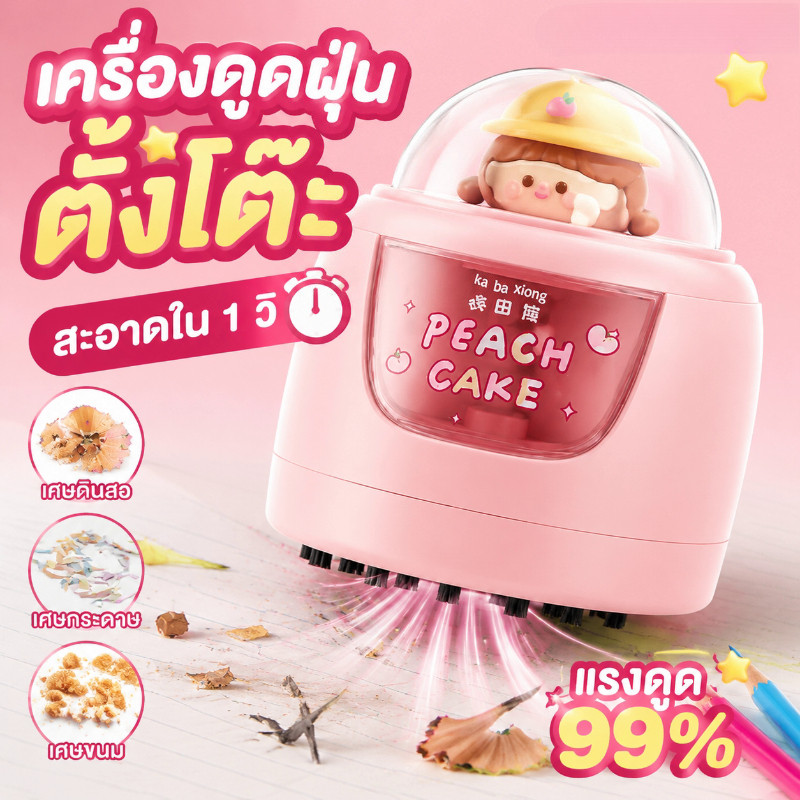 เครื่องกบเหลาดินสอไฟฟ้า กบเหลาดินสออัตโนมัติ กล่องใส 3 วินาทีให้เสร็จ รุ่นใช้แบตเตอรี่ พร้อมหัวตุ๊กตาสุดน่ารัก