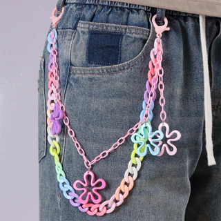 MKL สายคล้องแฟชั่นกางเกง/กระโปรง โซ่พวงกุญแจตุ๊กตาห้อย สีสันน่ารัก สดใส พร้อมส่งในไทย#F24