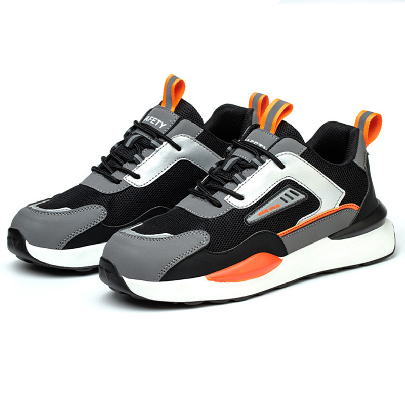 รองเท้าเซฟตี้ หัวเหล็ก sport รองเท้าทำงาน/พื้นนุ่ม ผ้าใบผสมหนัง ใสสบายเท้า/รองเท้านิรภัยสำหรับผู้ชาย