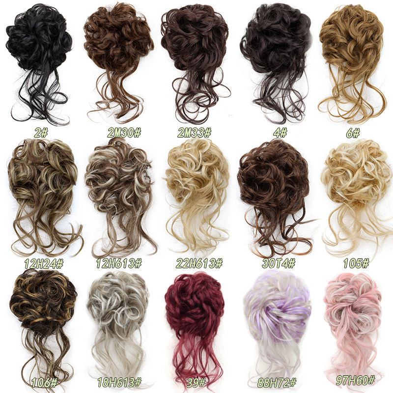 Messy Chignon Curly Hair Bands Bun Hairpiece รูปที่ 3