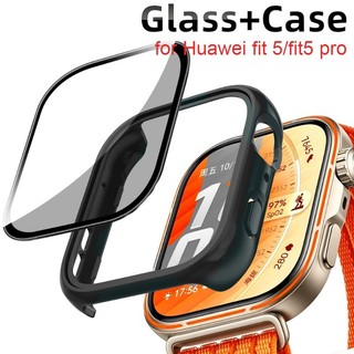 แก้ว + สําหรับ Huawei Watch Fit 5/5 Pro All-Around Screen Protector Hard PC กันชนกระจกนิรภัยนาฬิกาสําหรับนาฬิกา Fit3/4/4 Pro กรณี