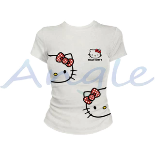 「งานเกรดพรีเมียม งานเกรด A」เสื้อยืดยืดหยุ่นกระชับผู้หญิง สไตล์หวานน่ารัก แฟชั่นเสื้อผ้าผู้หญิงสไตล์เกาหลี C79