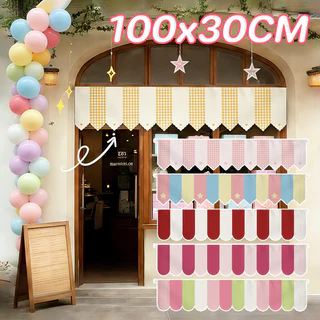 COD ม่านธง 100x30CM สามเหลี่ยม ม่านประตูเล็ก ตกแต่งหน้าต่างร้านค้า ตกแต่งผ้าม่านประตู ม่านประตู