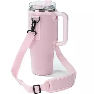 XBK 40oz ขวดน้ํา Carrier กระเป๋าสายคล้องไหล่ปรับได้ถ้วยแก้วสีทึบขวดสําหรับเดินป่ากลางแจ้ง TH