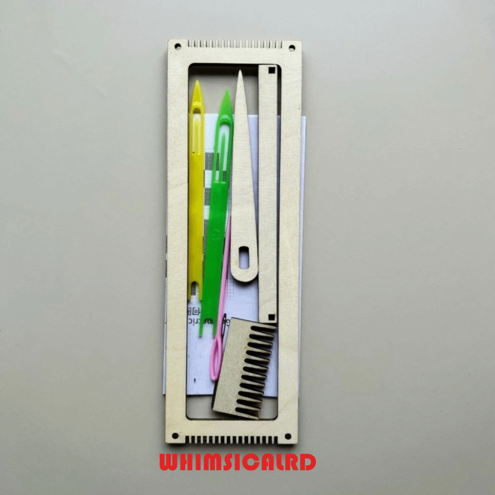 เครื่องชั่งน้ําหนักขนาดเล็ก WHIMSICALRD|ไม้กรอบขนาดเล็กชุดถักมือ, ชุดเริ่มต้น Easy Operate DIY Handcrafts เส้นด้ายน้ําหนักเบาทอผ้าเครื่องมือคนรักทอผ้า