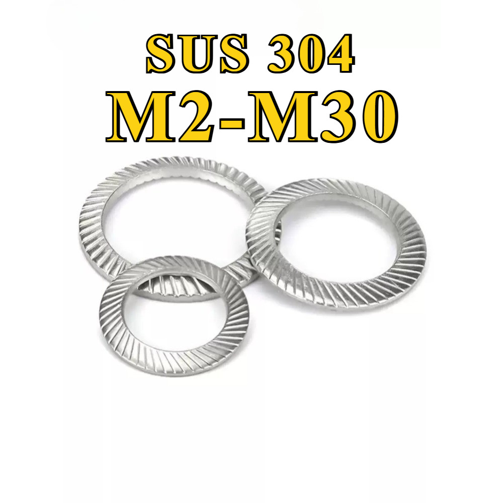 แหวนรอง แหวนรองน็อต ล็อค ฟันบนลาง กันสั่น กันคลาย สเตนเลส 304 / Serrated Lock Washer M2-M30[NBL] ราคา ถูกที่สุด ดีลบีเคเค แกลเลอรีภาพที่ 5