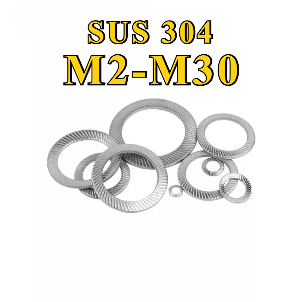 แหวนรอง แหวนรองน็อต ล็อค ฟันบนลาง กันสั่น กันคลาย สเตนเลส 304 / Serrated Lock Washer M2-M30[NBL] ราคา ถูกที่สุด ดีลบีเคเค แกลเลอรีภาพที่ 6