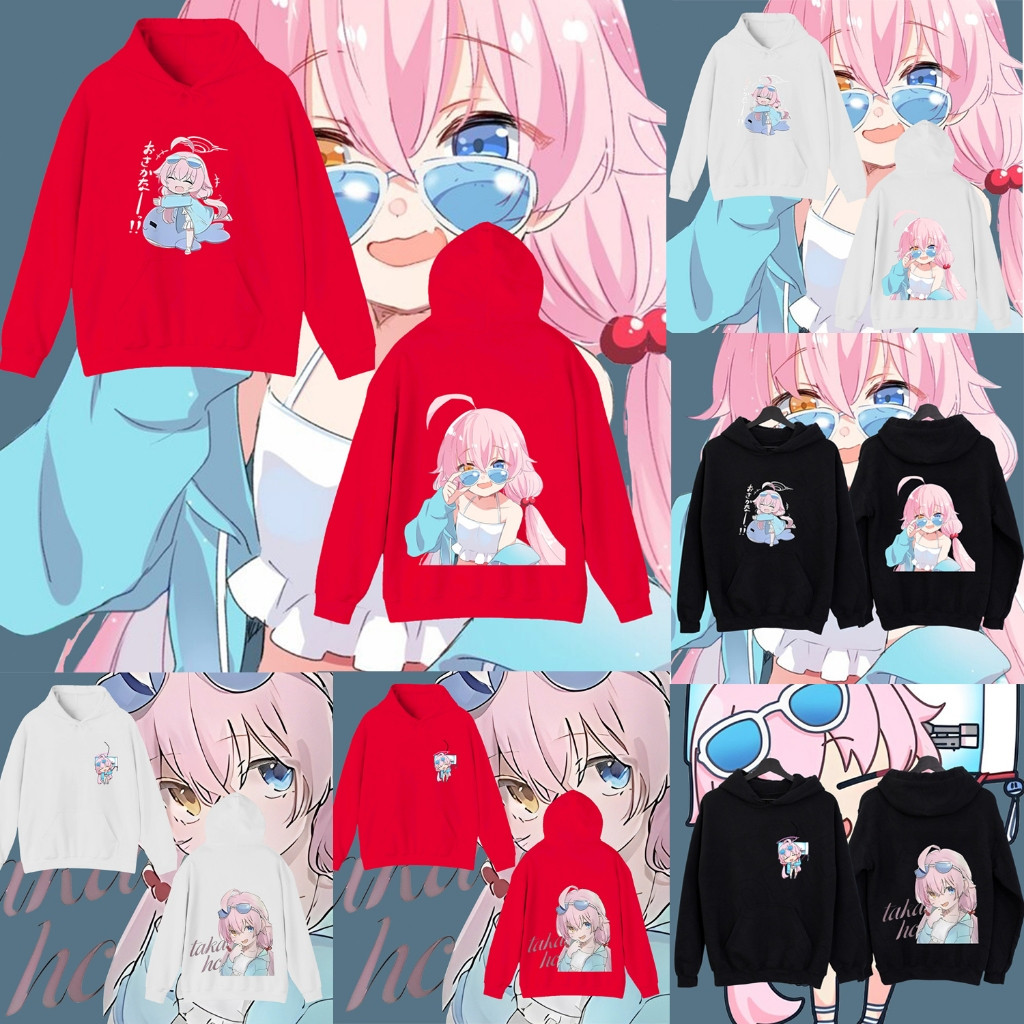 🧥【boxy hoodie】 เสื้อกันหนาว เสื้อแจ็กเก็ต แขนยาว มีฮู้ด พิมพ์ลายอนิเมะ Blue Archive Takanashi Hoshin