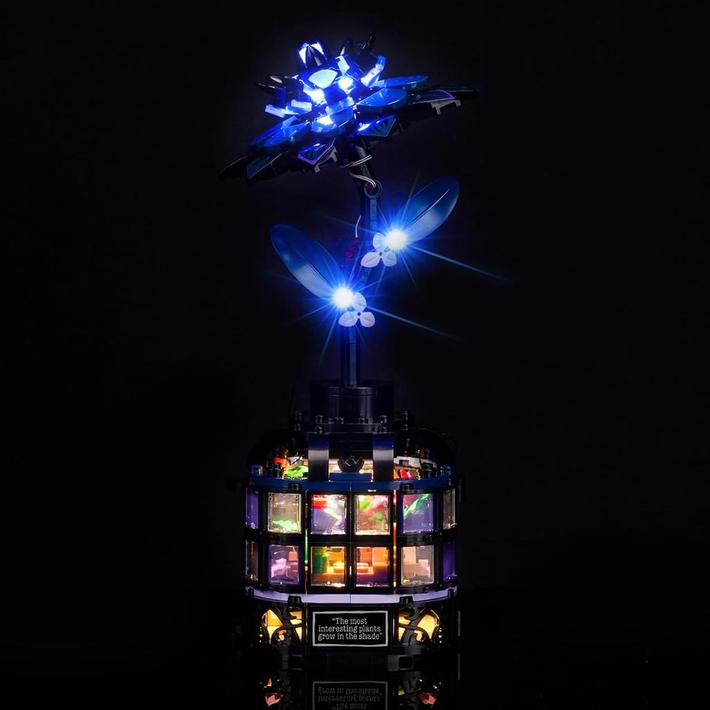 ชุดไฟ นํา อัพเกรดเข้ากันได้กับเลโก้สีดําชุดอาคารดอกไม้ ดอกรักเร่ ตกแต่งไฟเข้ากันได้กับเลโก้ 76784 (ไ