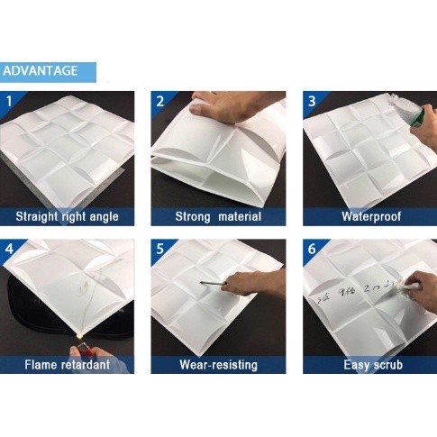 DUNIA HOME WALL PANEL 3D PVC I WALLPAPEPER 50 x 50 ซม