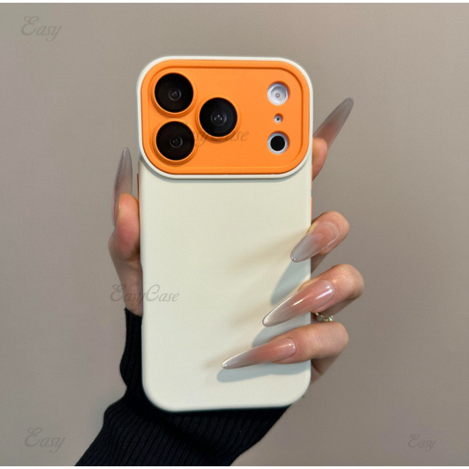 มีโลโก้Ins สี Contrast ซิลิโคนเหลวคลุมทั้งหมดเลนส์เคสโทรศัพท์สําหรับ iPhone 17 16 15 14 13 ProMax Anti Slip และ Anti Drop ป้องกันฝาครอบด้านหลัง - รูปที่ 5