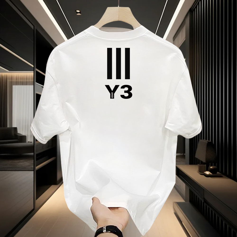 20262025เสื้อยืดแขนสั้นสไตล์ใหม่ผู้ชาย ins Street Wear ยุโรปอเมริกันสไตล์ฮิปฮอปรอบคอ Bottoming เสื้อ