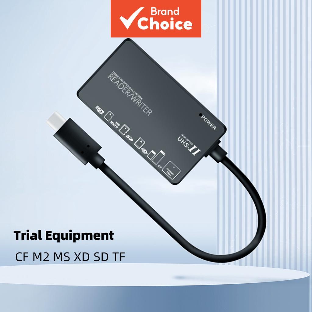 Fonken 6 in 1 เครื่องอ่านการ์ด USB2.0/Type-C อเนกประสงค์ CF M2 MS XD SD TF ช่องอ่านการ์ดหกช่องสําหรั