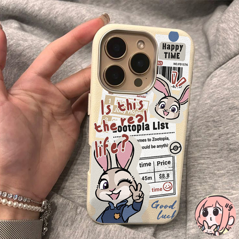 สำหรับ IPhone 13 17 16 11 15 Air 14 12 Pro Max 7 8 14 16 Plus XR X XS SE 2 3 ดูเดิลนิคจูดี้คู่หูเคสหนังพื้นผิวโทรศัพท์ - รูปที่ 6