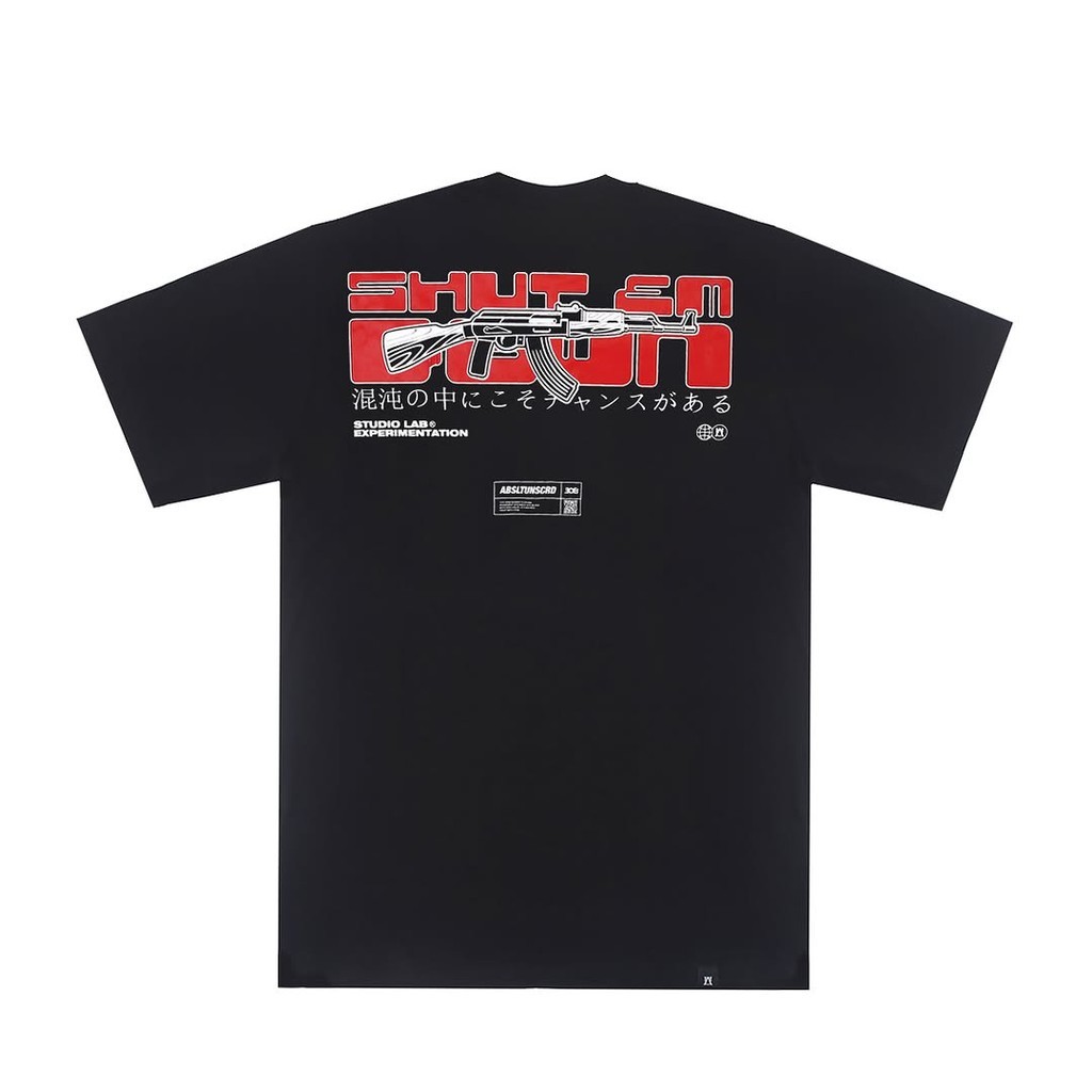 308 ABSLTUNSCRD - เสื้อยืด Abslt Unscrd Ak47 Japan - สีดํา