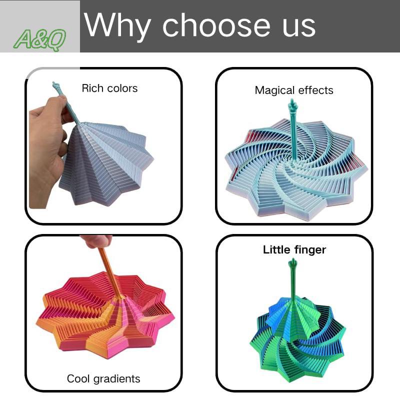 AQ 3D พิมพ์ Fidget Star ของเล่น, Transformable ความเครียดบรรเทาของเล่นนิ้วมือ Knob Handle สําหรับผู้