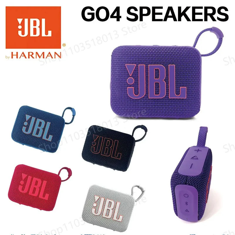Original JBL GO 4 ลําโพงบลูทูธไร้สายลําโพงกันน้ําแบบพกพาลําโพงกลางแจ้งลําโพงบลูทูธ JBL GO4 Bluetooth