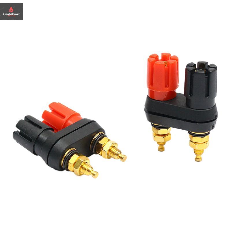 ลําโพง Banana Plug Terminal Connector Banana Socket Dual Female Banana Plug สําหรับลําโพงเครื่องขยาย