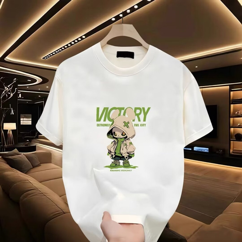 ปลาค็อด ปลาค็อด 20262025ใหม่สร้างสรรค์ผ้าฝ้ายบริสุทธิ์แขนสั้นเสื้อยืดชายหนุ่มผู้หญิงคู่อินถนนสวมใส่ถ