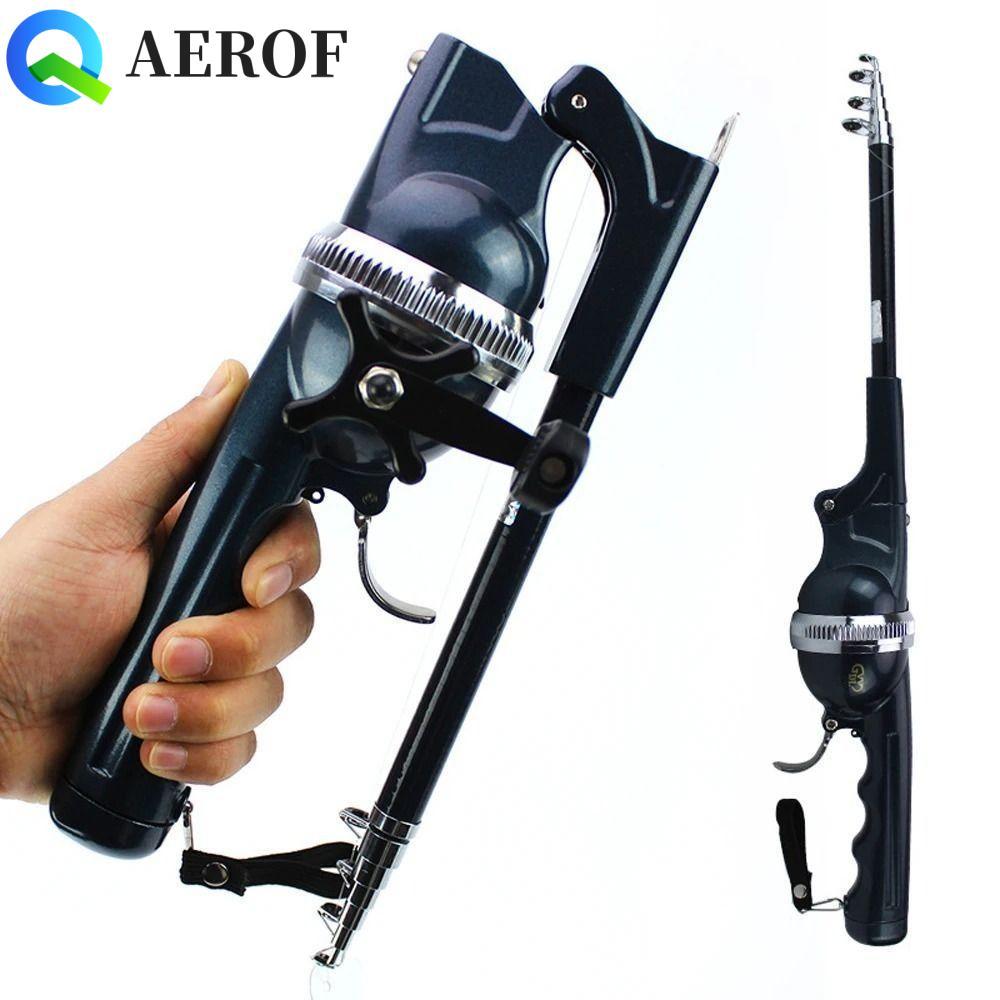 AEROF รอกเสาปลา Combo, คันเบ็ดยืดไสลด์แบบพับได้, คันเบ็ดแบบแข็งพิเศษพร้อมสายเบ็ด 131 ซม. ชุดอุปกรณ์ตกปลาตกปลากลางแจ้ง