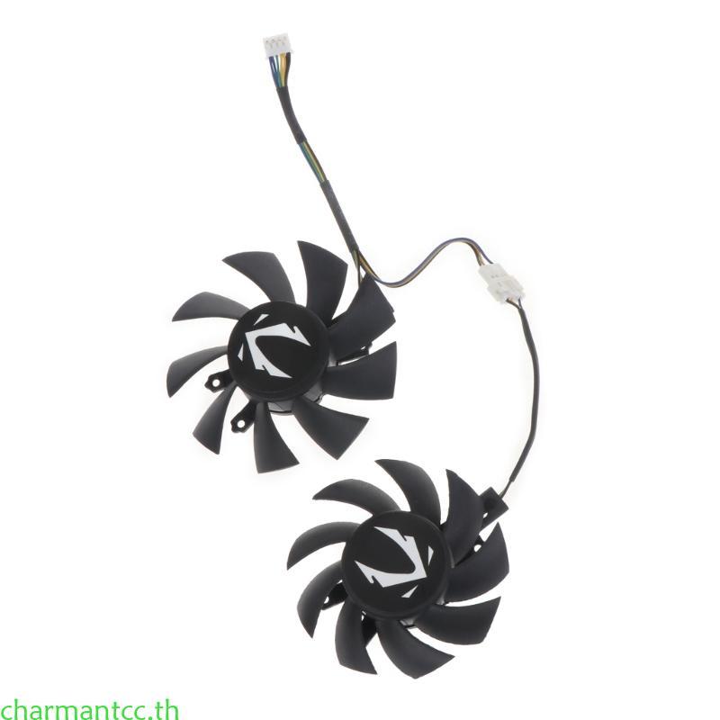 Charmantcc 1 2 ชิ้น 75 มม.CF8015H12S 4Pin กราฟิกการ์ดพัดลมระบายความร้อนสําหรับ ZOTAC GAMING GeForce 