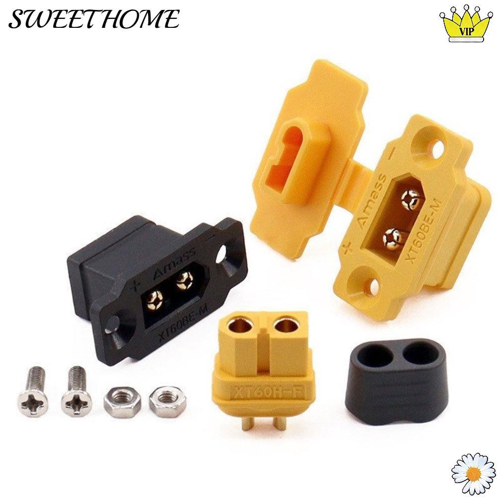 SWEETHOME XT60BE-MF Connector, สีดําสีเหลืองตะวันออกติดตั้ง XT60BE ปลั๊กชาย, ฝาครอบ Amass ปลั๊กสายไฟ