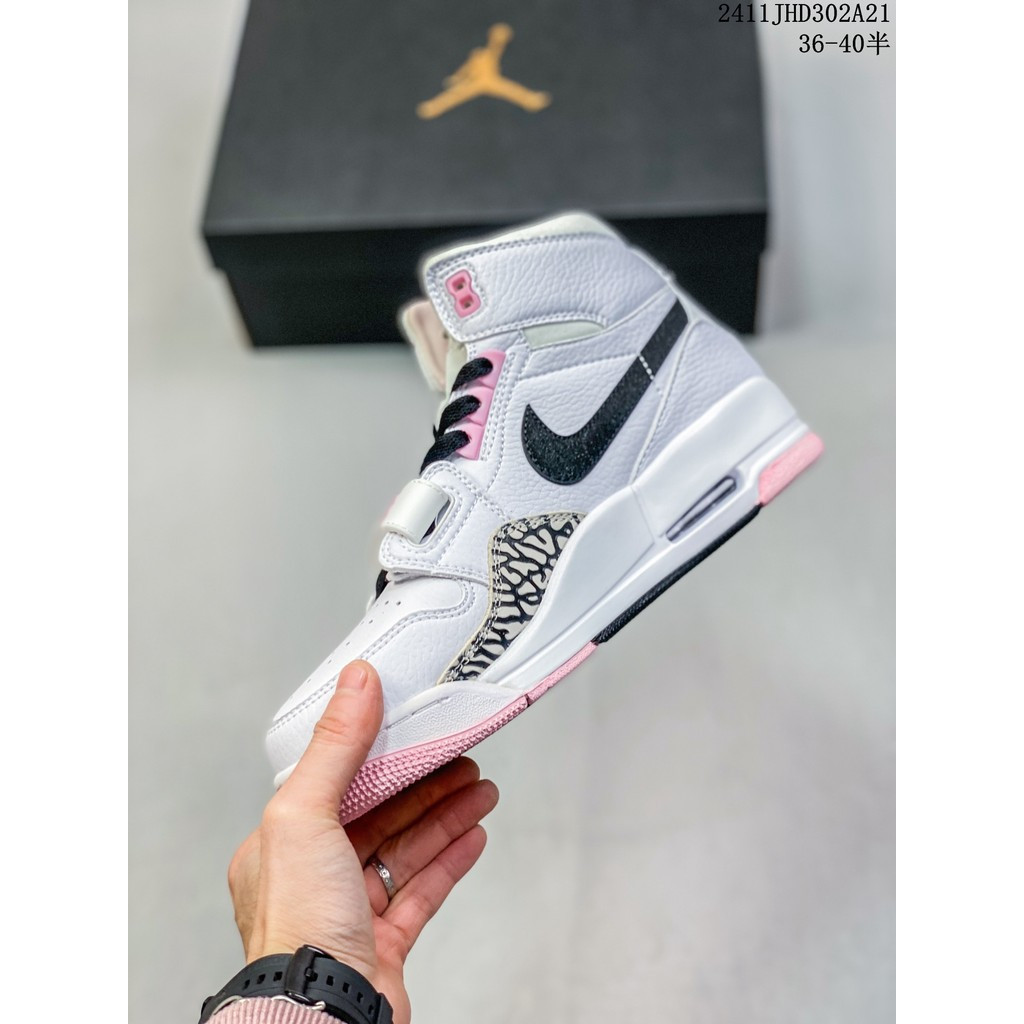 AJ Air Leacy 312 แต่งหน้า แต่งหน้า combed คอเต่าผ้าฝ้ายชน Hi Top AJ312 Wite Pi Hi-top Versatile Brea