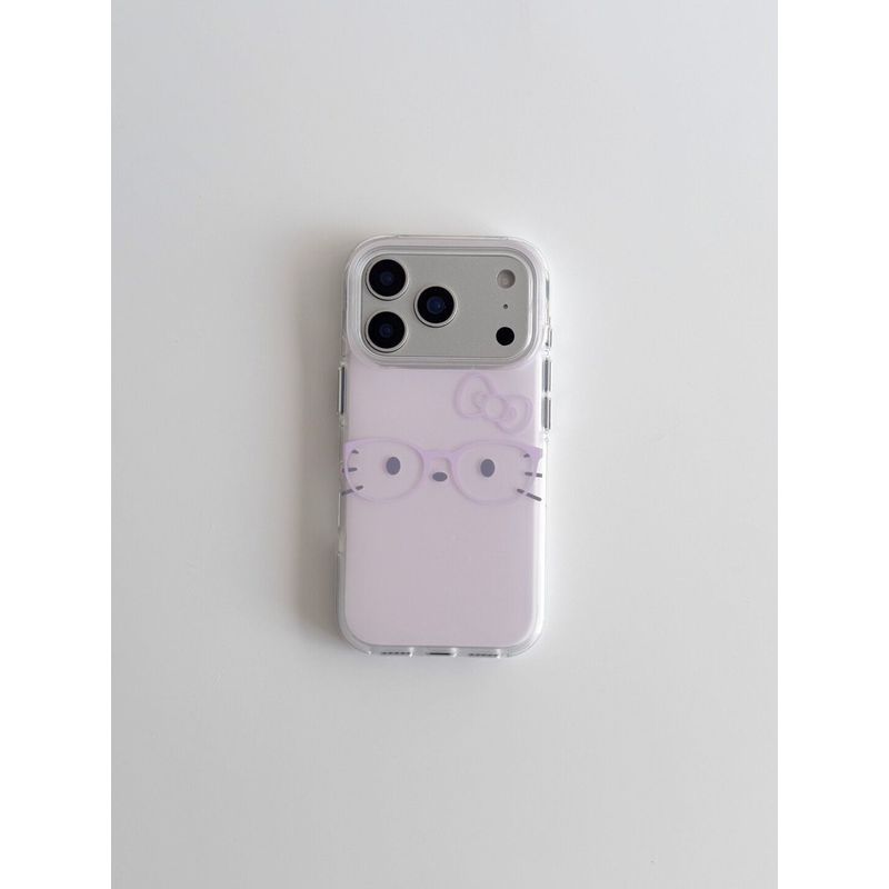 Soft Cute Frosted Lavender kitty Expression เหมาะสําหรับ iPhone17pro Apple 16 เคสโทรศัพท์ 15 เคสแข็ง