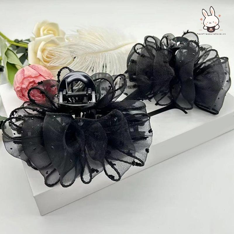 [Teh] Fashion Cloud Seersucker Shark Clip French Retro Claw Clip เครื่องประดับผม [VN]