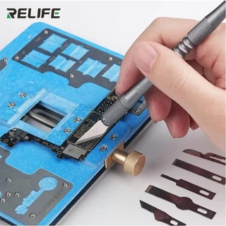 RELIFE RL-101B 8-in-1 ชุดมีดสําหรับโทรศัพท์มือถือเมนบอร์ด BGA PCB ชิป IC ซ่อม Degumming Spade Scraper ซ่อมเครื่องมือ