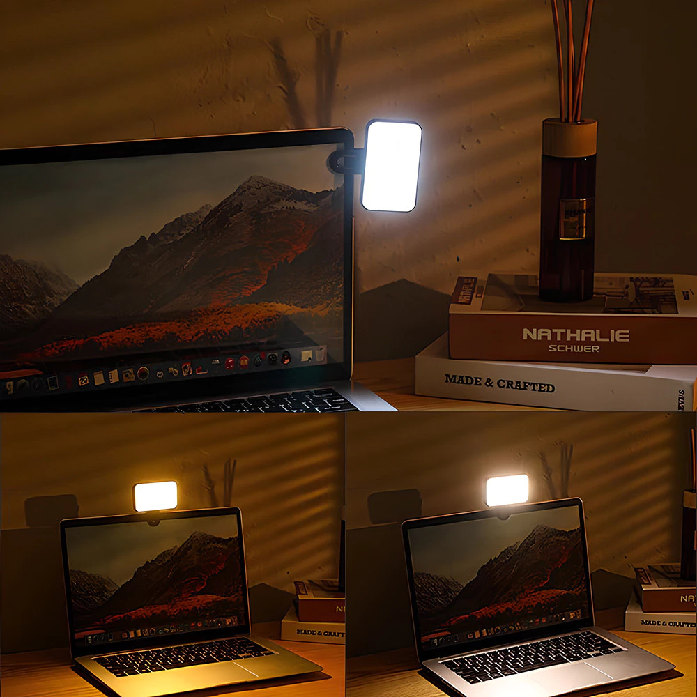 ไฟติดหัวกล้อง โคมไฟเซลฟี่LED ปรับแสงได้3โหมด ปรับได้ ขนาดเล็ก พกพาง่าย สําหรับสมาร์ทโฟน แล็ปท็อป กล้อง Selfie Ring Light thumbnail 9