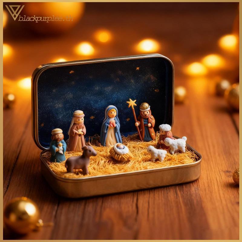 บีพีอาร์ เรซิ่นประสูติฉากรูปปั้นพระเยซูอะคริลิคหุ่นโฮมออฟฟิศคาเฟ่ห้องสตูดิโอตารางเครื่องประดับคริสเตียนศาสนาตกแต่ง.