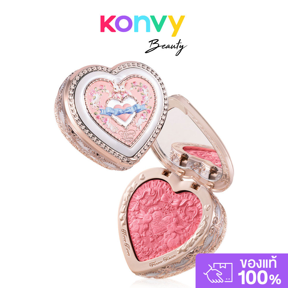 Flower Knows Bunny Garden Collection Embossed Blush 5g #S01 Pink Doll บลัชออนเนื้อแป้ง ฟลาวเวอร์ โนวส์ ให้พวงแก้มดูส...