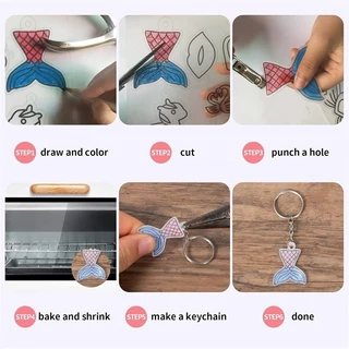 ฟิล์มหดใส 21x29cm ฟิล์มหดพลาสติก 20PCS แบบขุ่น กระดาษหดความร้อนฟิล์มหดแผ่นกระดาษสำหรับ DIY แขวน Charms