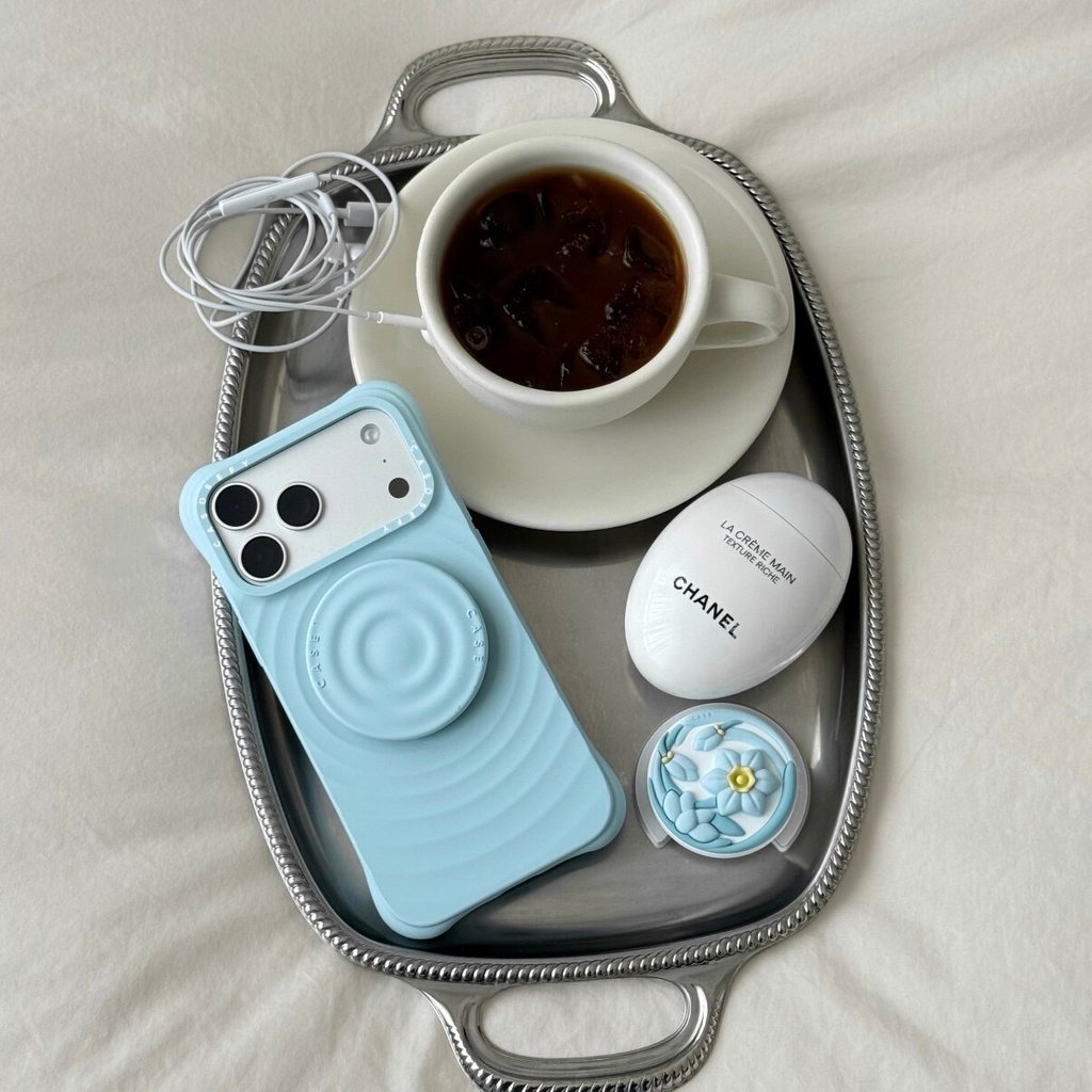 เคสโทรศัพท์มือถือลูกฟูก azure ใหม่ของ CA เหมาะสําหรับ 17Promax ซิลิโคนเหลว 16Pro เปลือกฤดูใบไม้ผลิ 12Pro สีฟ้ามิ้นต์ 15/14plus ป้องกันการล่มสลาย 13Pro ดาวสไตล์เดียวกัน