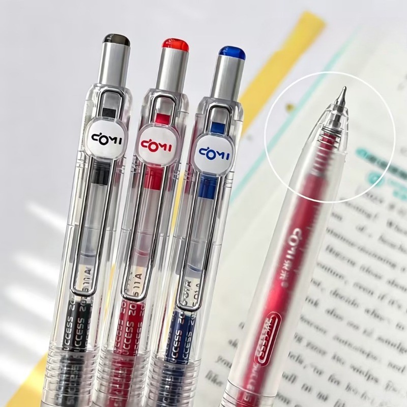 3ชิ้น0.5มิลลิเมตรเจลปากกาสีดําสีฟ้าสีแดงหมึกแห้งเร็วเรียบเขียนใสความจุขนาดใหญ่นักเรียนโรงเรียนสํานักงานปากกา