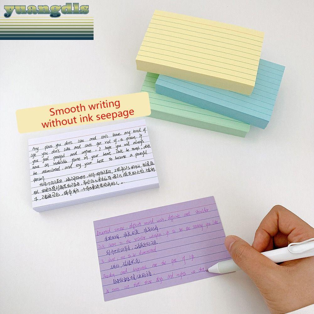 YUANG 50 แผ่น Index Cards,แนวนอน DIY Notepad, มัลติฟังก ์ ชั ่ นการเรียนรู ้ ที ่ มีสีสันแฟลชการ ์ ดนักเรียน