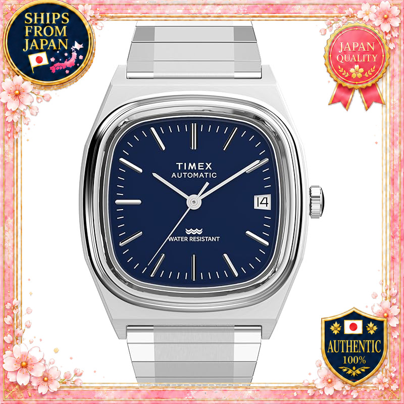 TIMEX Q TIMEX Automatic Watch 5 ATM Water Resistant Plastic Navy Dial TW2Y07400 Unisex