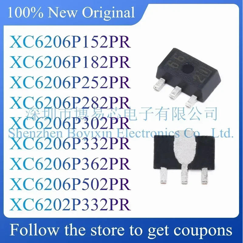 5PCS XC6206P152PR XC6206P182PR XC6206P252PR XC6206P282PR XC6206P302PR XC6206P332PR XC6206P362PR XC62