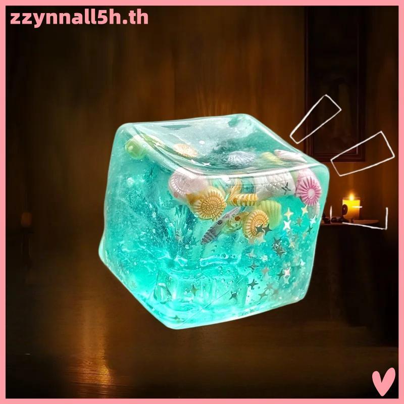 Zzynnall5h 1 ชิ้นช้า Rise Squishy ของเล่นสําหรับเด็กและผู้ใหญ่ Taba Squishy Stress Balls Cube Ocean Sensory Fidget ของเล่นบีบผ่อนคลายของขวัญ