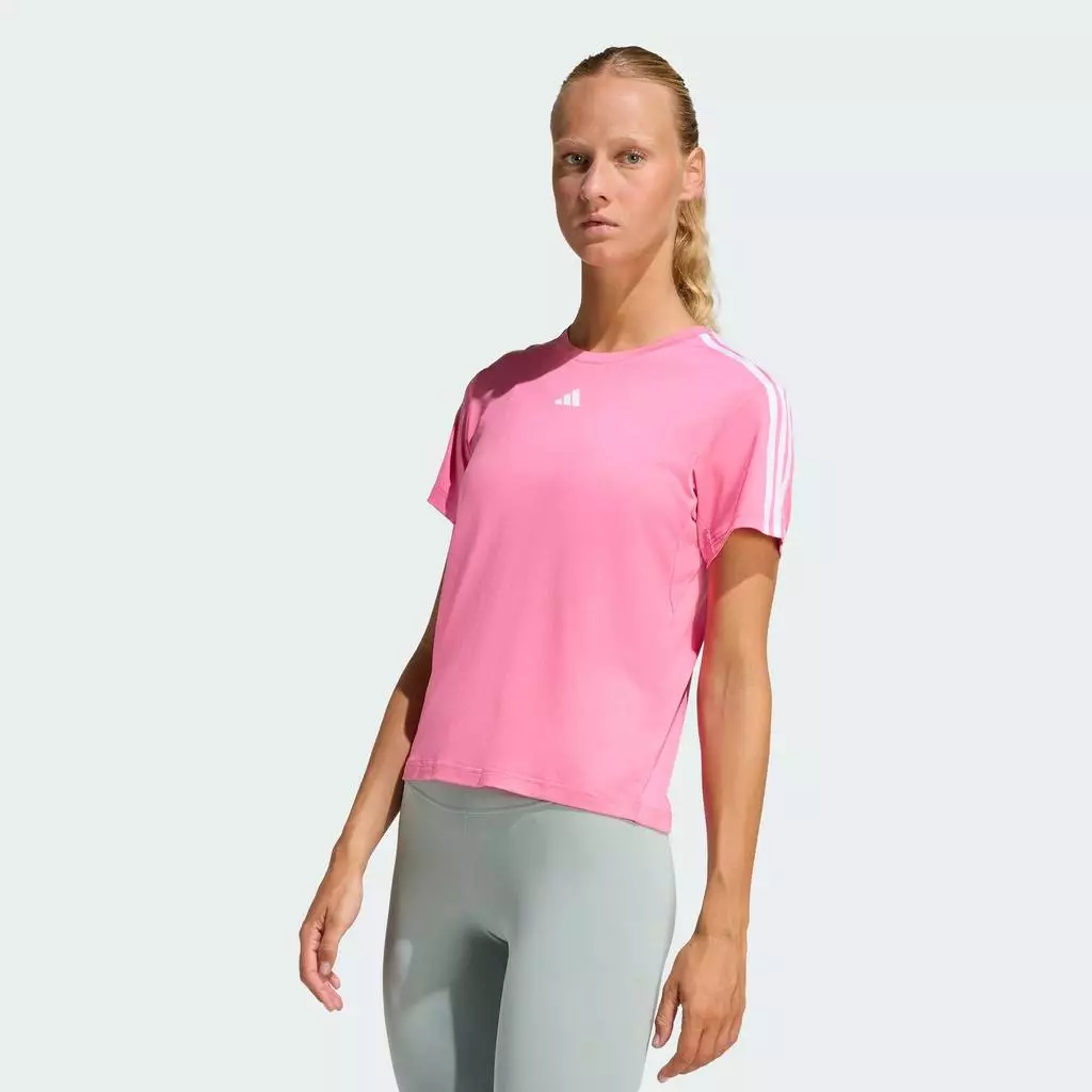 adidas Gym & Training เสื้อยืด AEROREADY Train Essentials 3-Stripes ผู้หญิง สีชมพู KC3325
