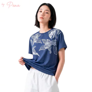 By Pena เสื้อยืดคอกลมแขนสั้น ลายพิมพ์ Tropical & Floral (รุ่น BPTS052601)