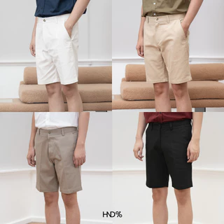 HND% กางเกงขาสั้นผู้ชาย ชิโน่ นุ่มสบาย ผ้ายืดนิดหน่อย ทรงสวย Chino Shorts รุ่น NATSU ดีไซน์เรียบ ดูดี