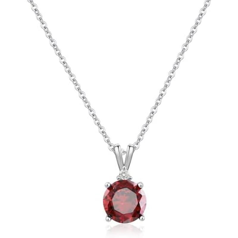 รอบสร้อยคอผู้หญิง Cubic Sterling Jewelry Zirconia Dia สําหรับ Birthstone 8mm