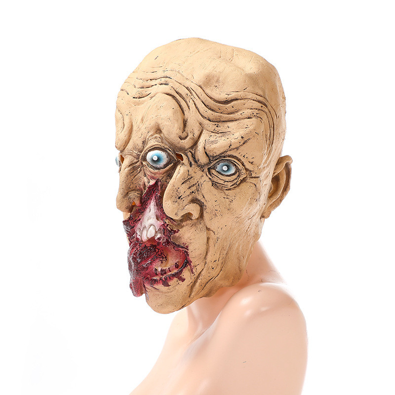 ฮาโลวีนสยองขวัญ Double-Face Zombie Demon Latex หน้ากากคอสเพลย์ Haunted House NPC หมวกบรรยากาศ