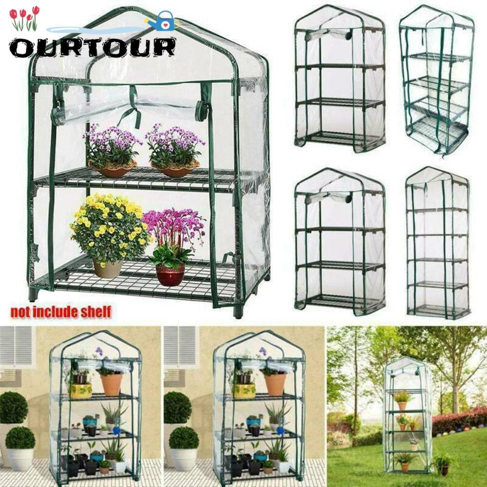URTOUR Grow Bag, ฝาครอบเรือนกระจกโปร่งใส 2/3/4/5 ชั้น, พลาสติก PVC กันน้ํากลางแจ้ง Plant Room