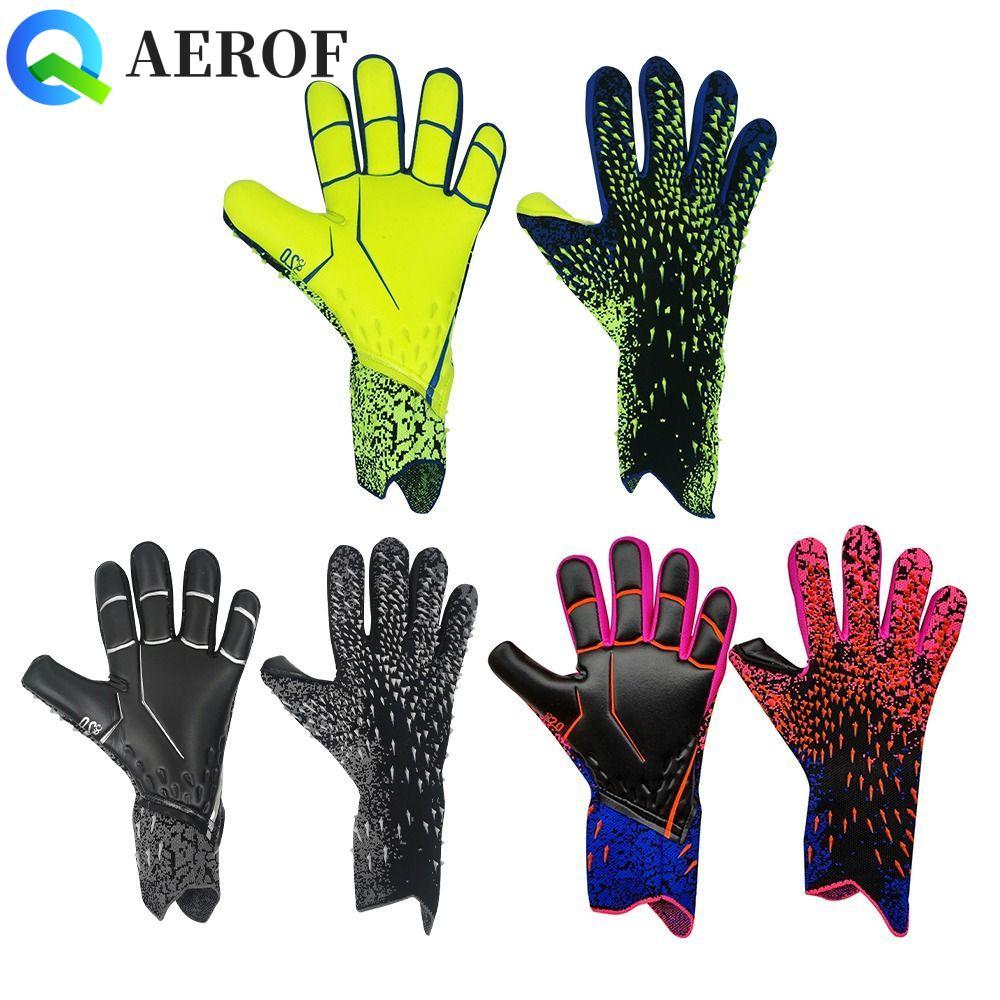 AEROF ถุงมือผู้รักษาประตูเด็ก 1 คู่, ถุงมือผู้รักษาประตูกันลื่นป้องกันนิ้ว, การแข่งขันกีฬา Major Breathable ปรับเด็ก/