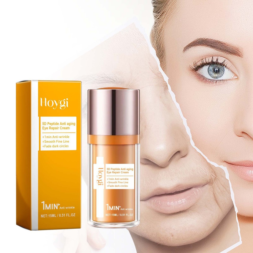 HOYGI 5D Peptide Eye Care Cream Smooth Skin Moisturizing Eye Cream Around Eye Skin Apply Skin Cream 
